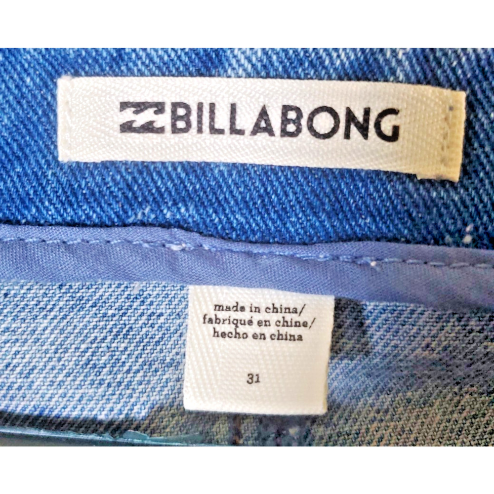 Billabong Denim Mini Skirt Womens Size 31 Blue Jean Button Front Panel - Picture 4 of 14